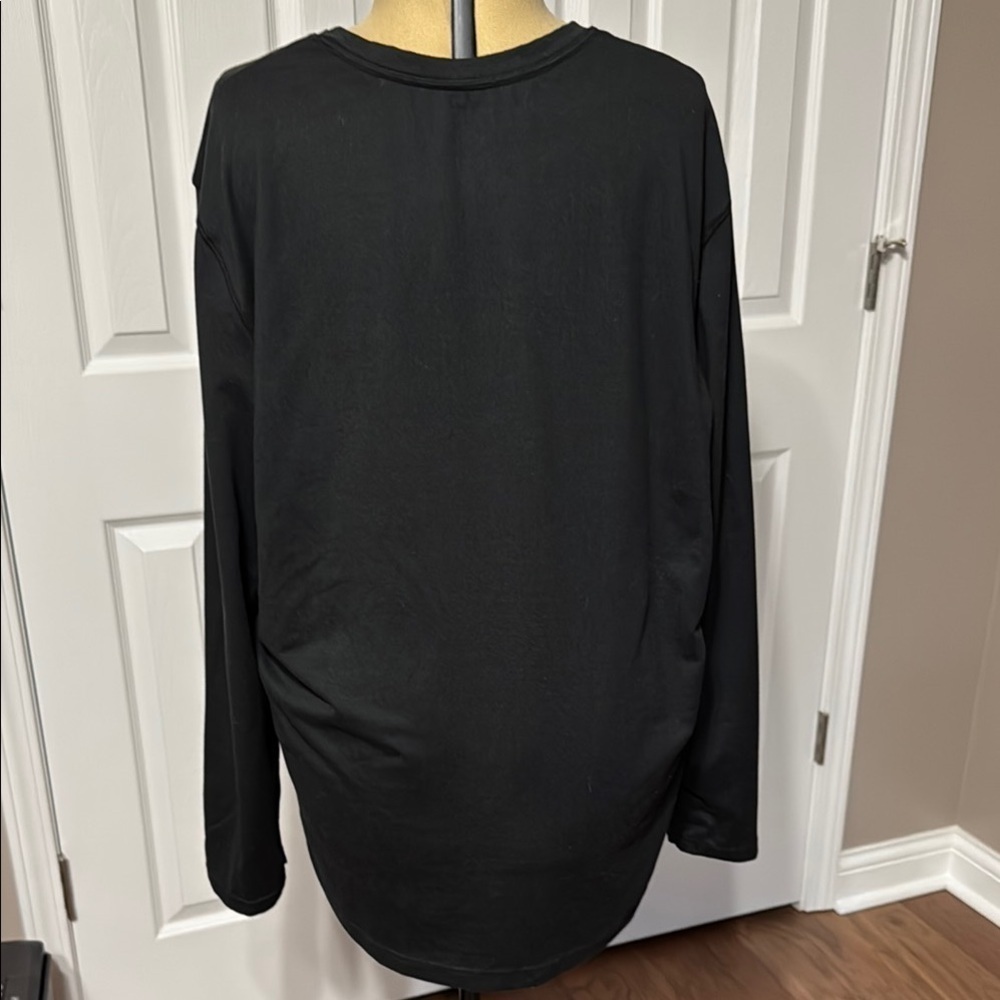 Black Long Sleeve Shirt with Red Logo - Picture 3 of 4